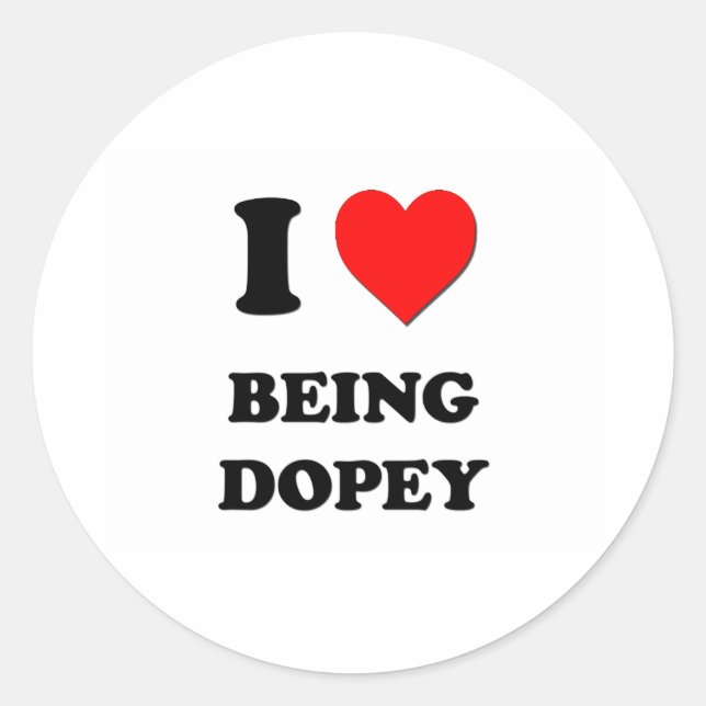 Sticker Rond J'Aime Être Dopey (Devant)