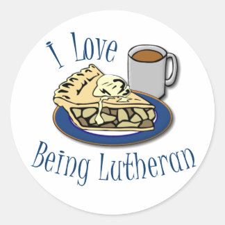 Sticker Rond J'Aime Être Luthérien Funny Church