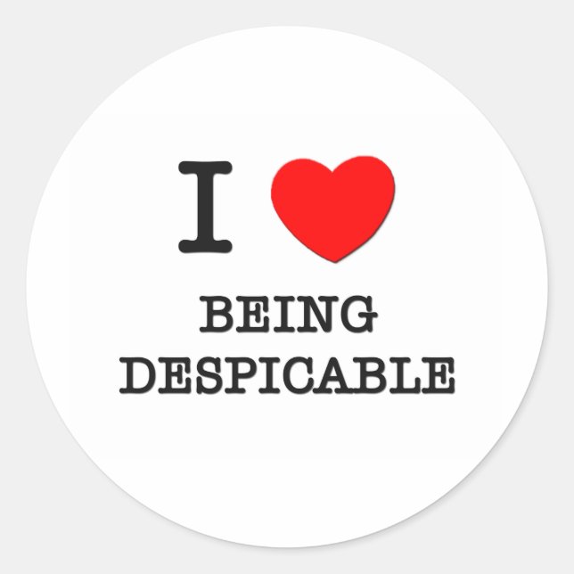 Sticker Rond J'Aime Être Méprisable (Devant)