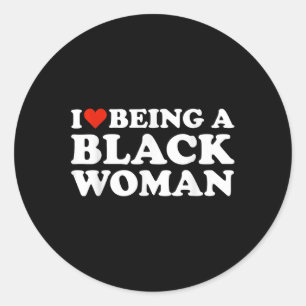 Sticker Rond J'Aime Être Une Femme Noire Mois De L'Histoire Noi