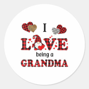 Sticker Rond J'Aime Être Une Grand-Mère Gnome Matching Family V