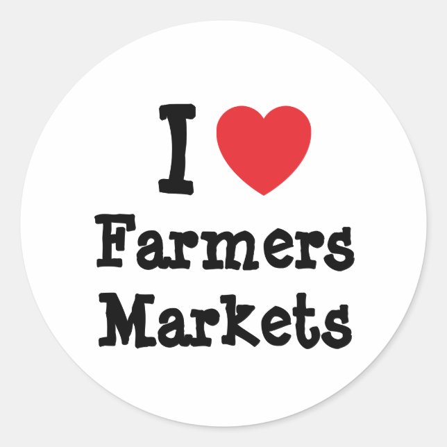 Sticker Rond J'aime Farmers Marchés coeur personnalisé (Devant)
