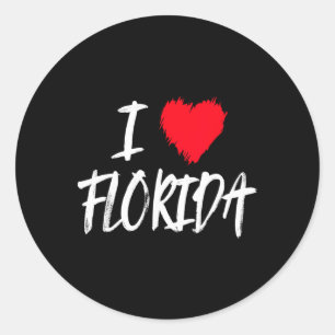 Sticker Rond J'aime Floride Etats-Unis Amérique Vacances Plage 