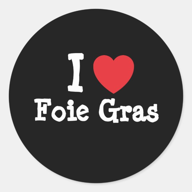 Sticker Rond J'aime Foie Gras coeur T-shirt (Devant)