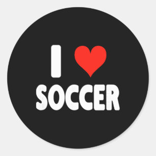 Sticker Rond J'aime Foot Cœur Foot Futbol Terrain Pelouse But
