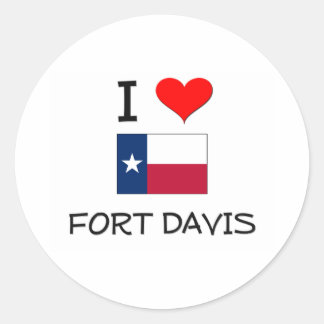Sticker Rond J'Aime Fort Davis Texas