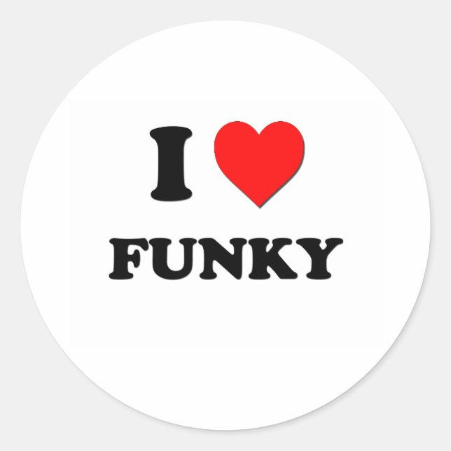 Sticker Rond J'Aime Funky (Devant)
