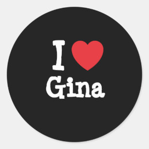 Sticker Rond J'aime Gina coeur T-shirt