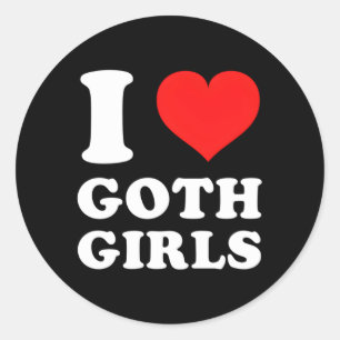 Sticker Rond J'aime Goth