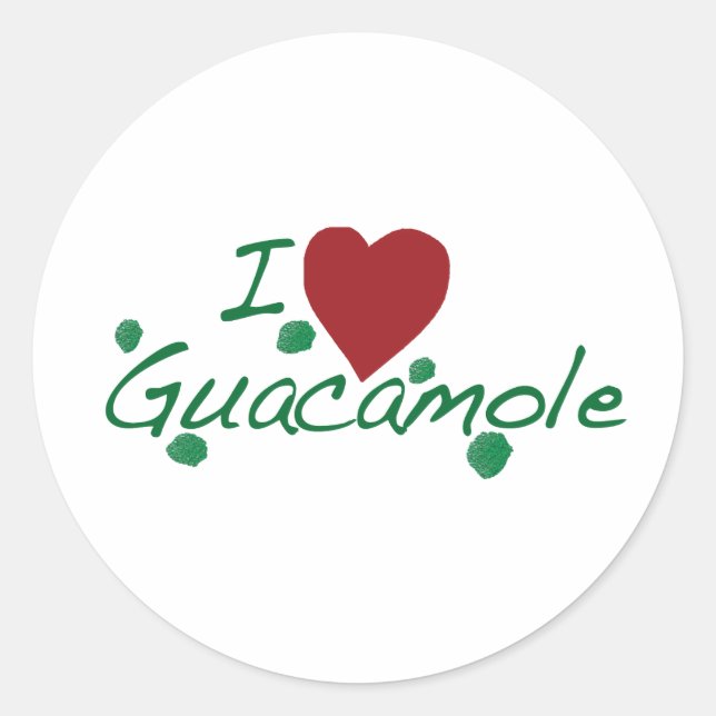 Sticker Rond j'aime guacamole (Devant)