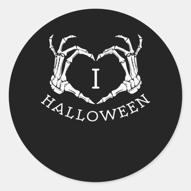 Sticker Rond J'aime Halloween (Devant)