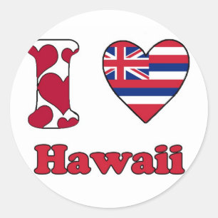 Sticker Rond J'aime Hawaii