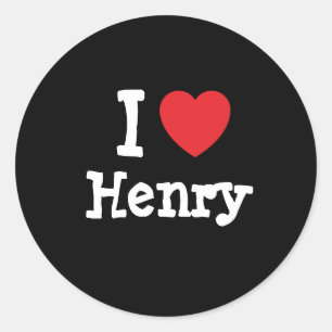 Sticker Rond J'aime Henry coeur T-shirt