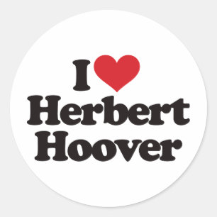 Sticker Rond J'aime Herbert Hoover