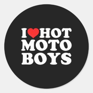 Sticker Rond J'Aime Hot Moto