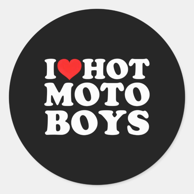 Sticker Rond J'Aime Hot Moto (Devant)