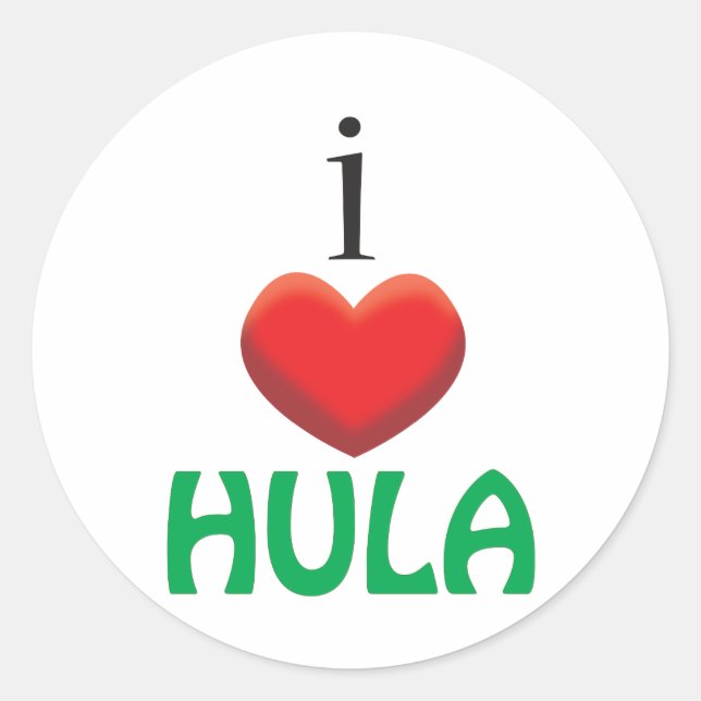 STICKER ROND J'AIME HULA (Devant)