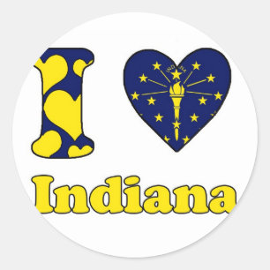 Sticker Rond J'aime Indiana