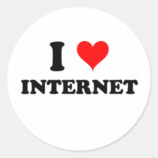 Sticker Rond J'aime Internet (Devant)
