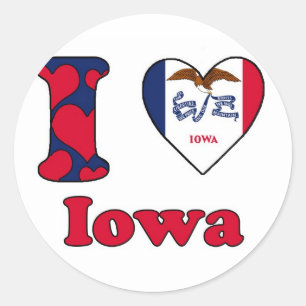 Sticker Rond J'aime Iowa