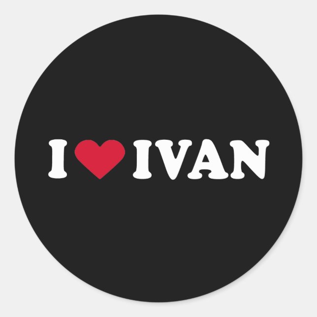 STICKER ROND J'AIME IVAN (Devant)