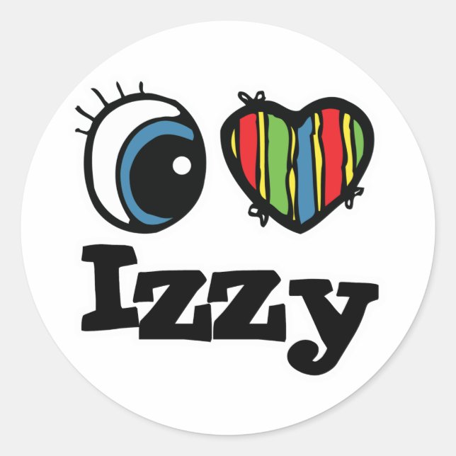 Sticker Rond J'aime Izzy (Devant)