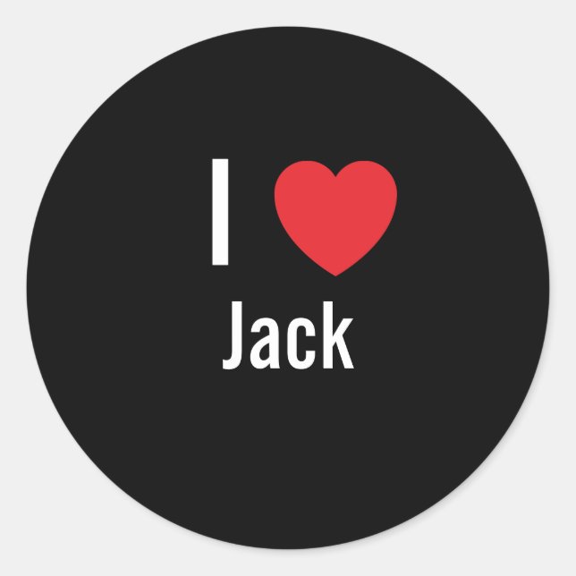 Sticker Rond J'aime Jack (Devant)