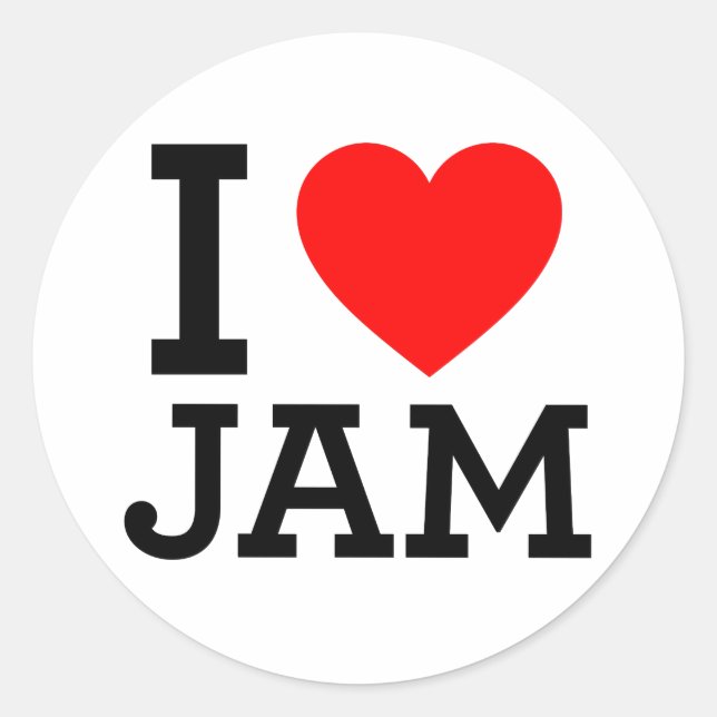Sticker Rond j'aime Jam (Devant)