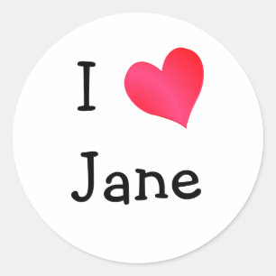 Sticker Rond J'aime Jane
