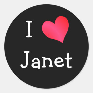 Sticker Rond J'aime Janet
