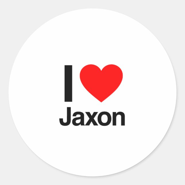 Sticker Rond j'aime jaxon (Devant)