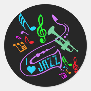 STICKER ROND J'AIME JAZZ