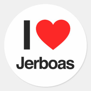 Sticker Rond j'aime jerboas