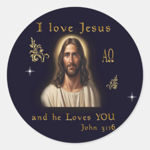 Sticker Rond J'aime Jésus