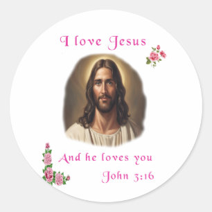 Sticker Rond J'aime Jésus