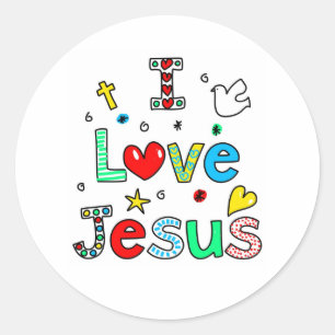 Sticker Rond J'aime Jésus