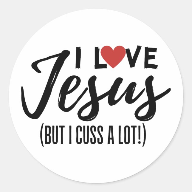 Sticker Rond J'Aime Jésus (Mais J'Aime Beaucoup !) (Devant)