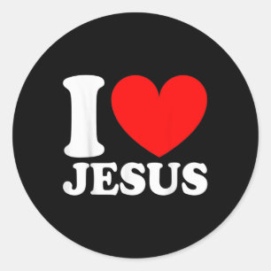 Sticker Rond J'aime Jésus Mignon Religieux Chrétien Religieux