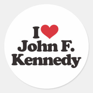 Sticker Rond J'aime John F. Kennedy