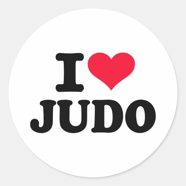 Sticker Rond J'aime Judo (Devant)