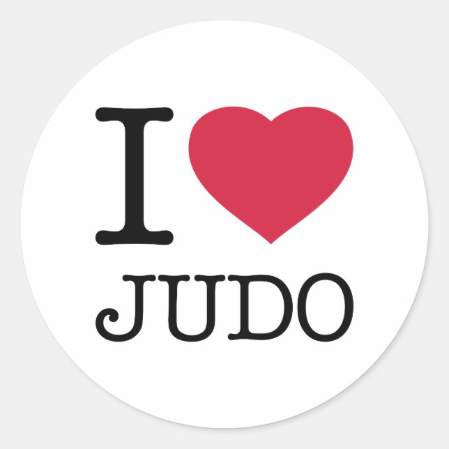 STICKER ROND J'AIME JUDO (Devant)