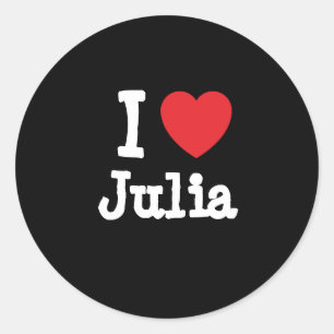 Sticker Rond J'aime Julia coeur T-shirt