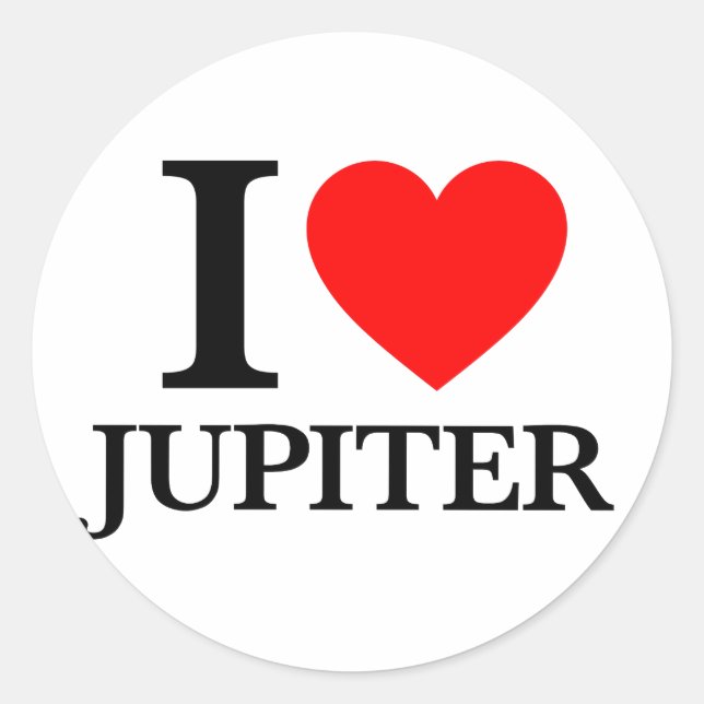 Sticker Rond J'aime Jupiter (Devant)