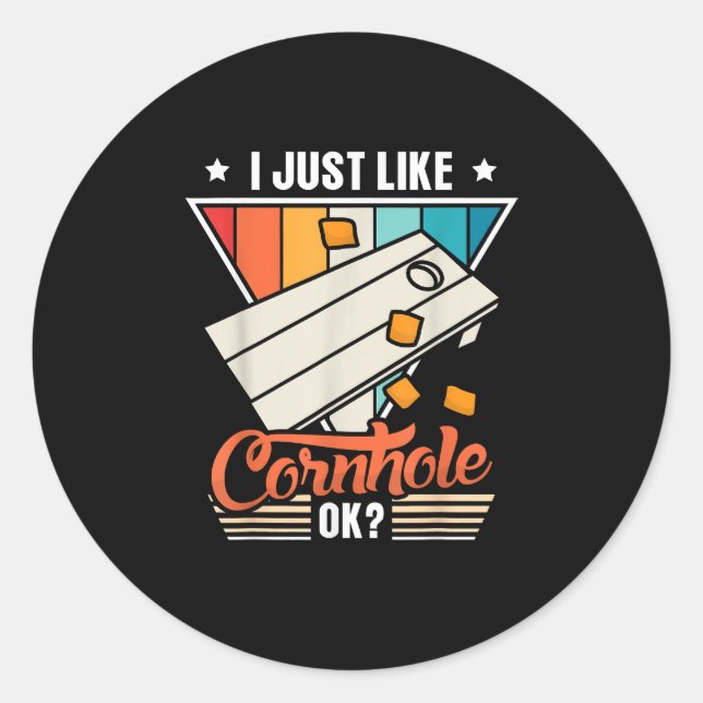 Sticker Rond J'Aime Juste Cornhole ok Cornhole (Devant)