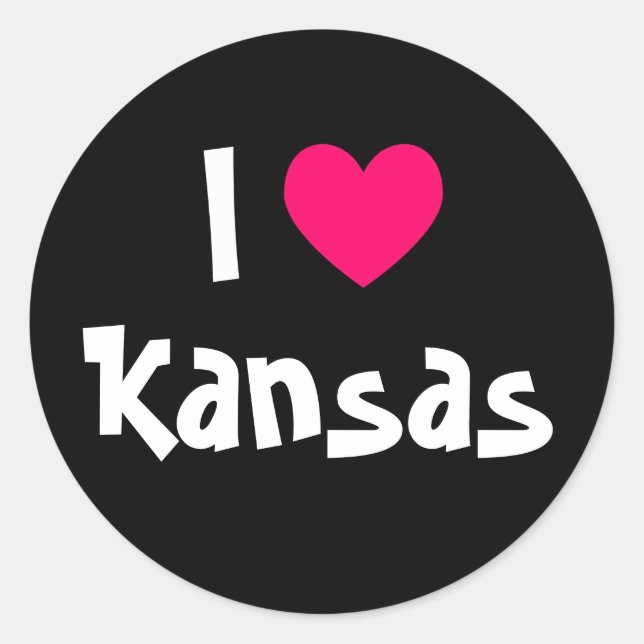 Sticker Rond J'aime Kansas (Devant)
