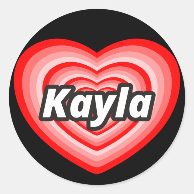 Sticker Rond J'aime Kayla (Devant)