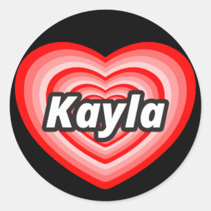Sticker Rond J'aime Kayla