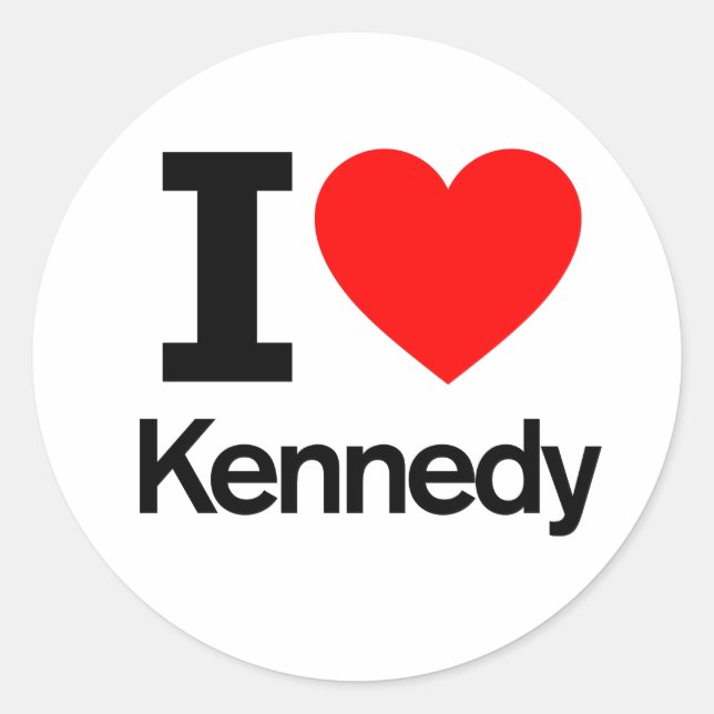 Sticker Rond J'aime Kennedy (Devant)