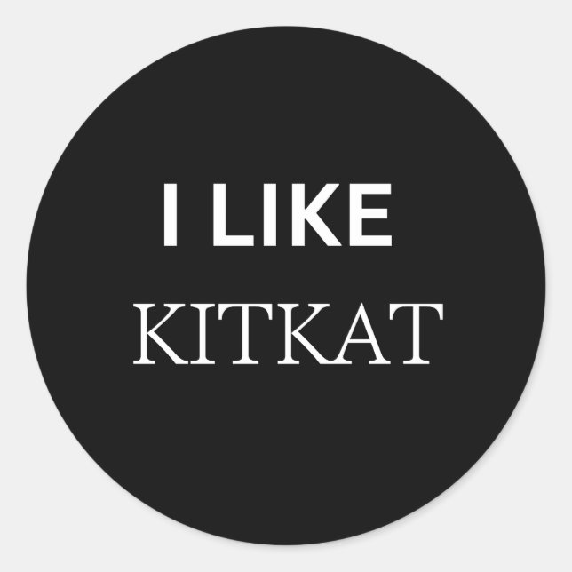 Sticker Rond j'aime kitkat (Devant)