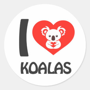 Sticker Rond J'aime Koalas